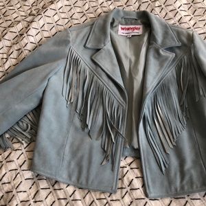 Wrangler x UO Friday’s Child Fringe Suede Jacket